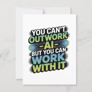 Artificial Intelligence Work With AI Graphic Postcard