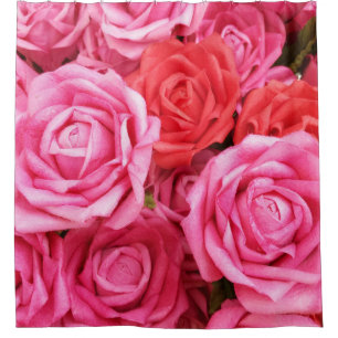 Artificial Red Rose Background Closeup Shower Curtain