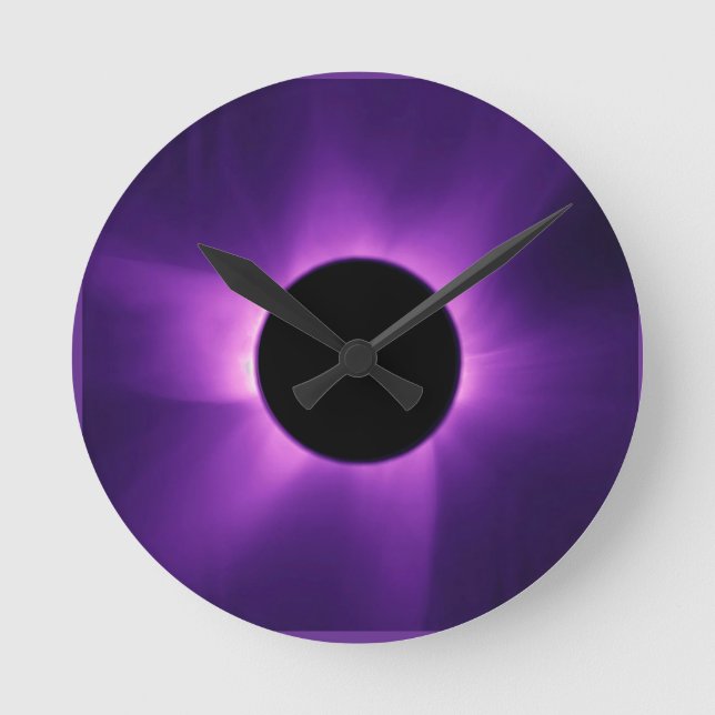 Artificial Solar Eclipse from Space Round Clock (Front)