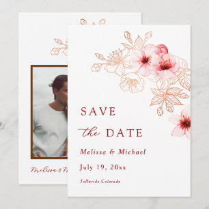 Artiistic Watercolor Cherry Blossom Save The Date