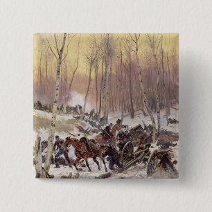 Artillery Combat in a Wood 15 Cm Square Badge