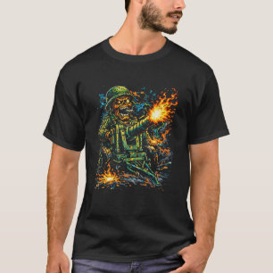 Artillery Mayhem – Street Art Military Illustratio T-Shirt