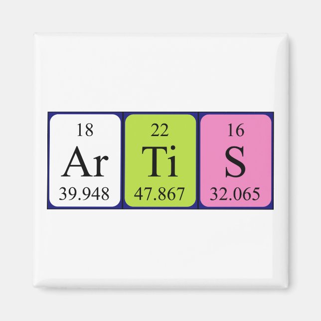 Artis periodic table name magnet (Front)
