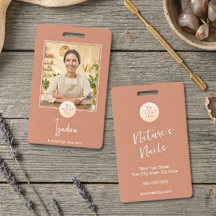 Artisan Agate Terracotta Photo Logo Specialist ID Badge