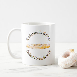 Artisan Baguette Bakery Logo Custom Name Coffee Mug