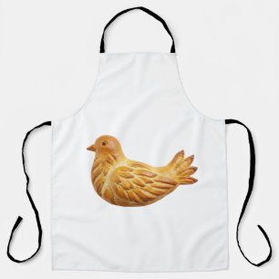 Artisan Baked Bread Bird Sculpture Apron