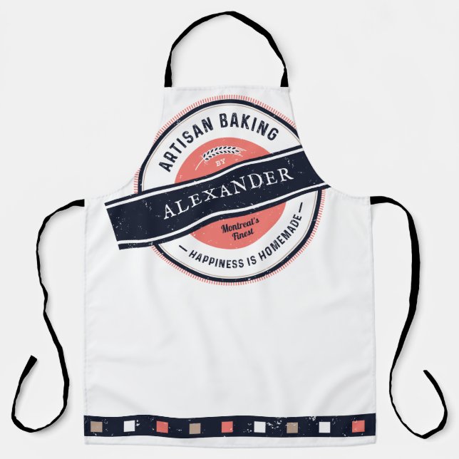 Artisan Baker Happiness is Homemade Hipster Apron (Front)
