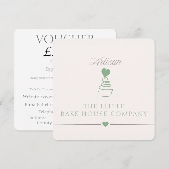 Artisan Bakery Business Branding Voucher (Front/Back)