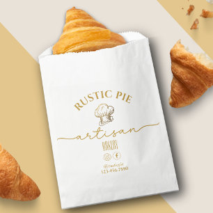 Artisan Bakery Business Gold Chef Hat Favour Bags