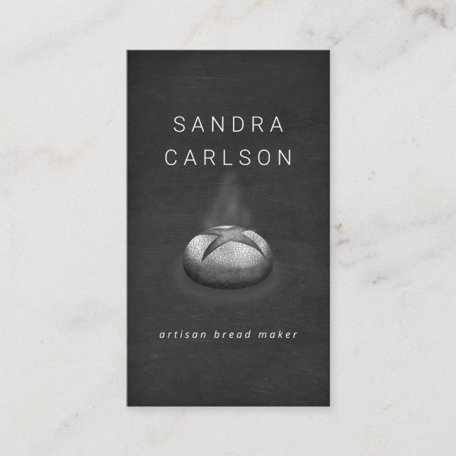 artisan bread baker chalkboard  business card (Front)