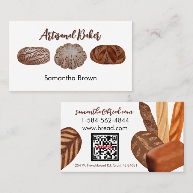 Artisan Bread Bakery Business Card (Front/Back)