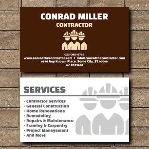 Artisan Brown General Contractor Business Card