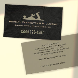 Artisan Carpenter Wood Planer Construction Business Card