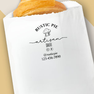 Artisan Chef Hat Business Name Bakery Self-inking Stamp