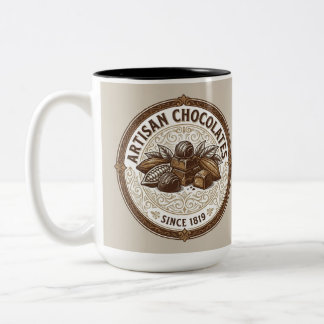 Artisan Chocolates Vintage Cocoa Two-Tone Coffee Mug