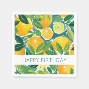 Artisan Citrus Fruit Lemon Orange Lime Colorful Napkin
