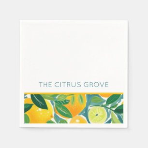 Artisan Citrus Tree Lemons Oranges Limes Colourful Napkin