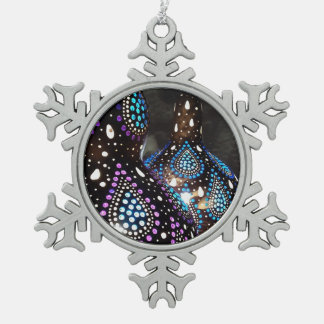 Artisan Craft Gourd Turkish Lanterns Acrylic Art Snowflake Pewter Christmas Ornament