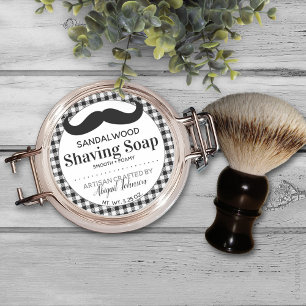 Artisan Crafted Shaving Soap Lumberjack Plaid Classic Round Sticker