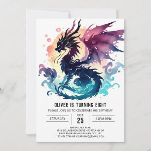 Artisan Dragon Birthday Printable Invitation