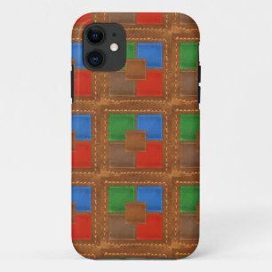 Artisan Elegant Leather Look Squares Patchwork Case-Mate iPhone Case