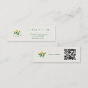 Artisan Florist Minimalist Botanical QR Code Calling Card