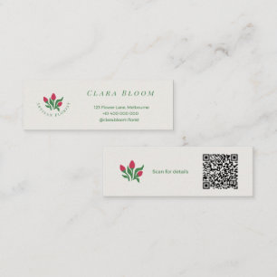 Artisan Florist Minimalist Botanical QR Code Calling Card