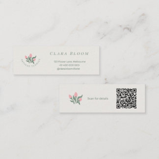 Artisan Florist Minimalist Botanical QR Code Calling Card