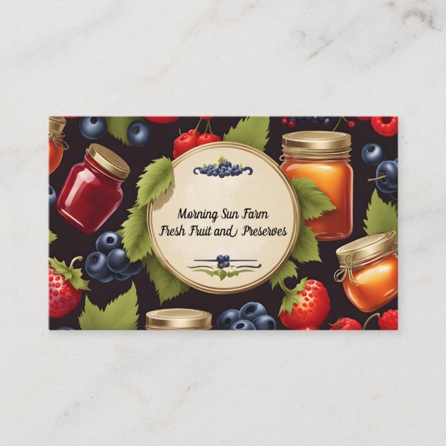 Artisan Food Fruits Preserves Farm Business Card (Front)