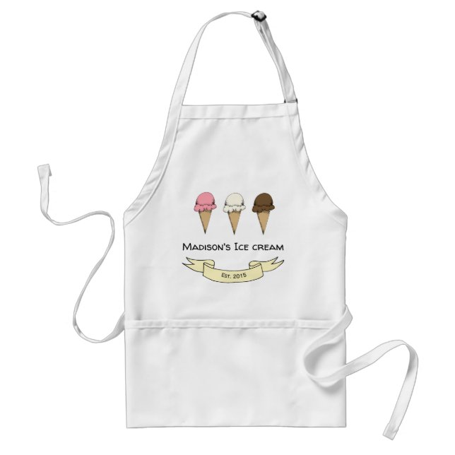 Artisan Ice Cream Maker Customisable Adult Apron (Front)