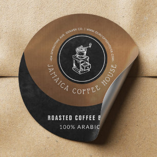 Artisan made coffee blend elegant label packaging
