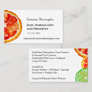 Artisan Marmalade Preserves Jam Maker Business Card
