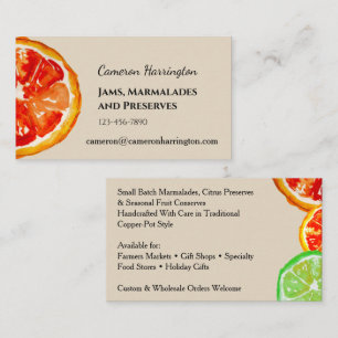 Artisan Marmalade Preserves Jam Maker              Business Card