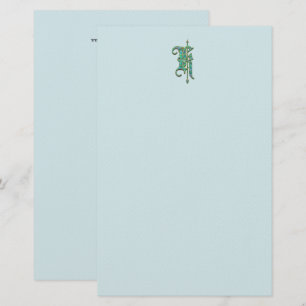 Artisan Monogram K Green Garden Felt Stationery