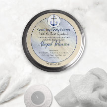 Artisan Nautical Beach Sea Clay Body Butter Label