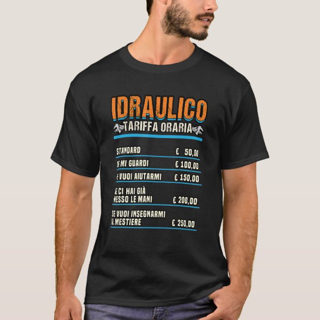 Artisan Plumber Hourly Rate T-Shirt (Front)