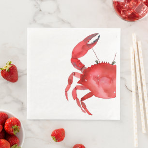 Artisan Red Crab Bake Dinner Colourful Fun Napkin