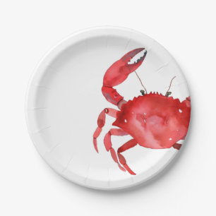 Artisan Red Crab Bake Dinner Colourful Fun Paper Plate