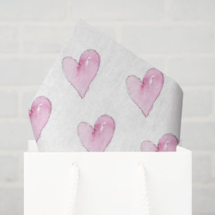 Artisan Sweet Heart Pink Watercolor Pattern Love Tissue Paper
