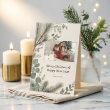 Artisan Winter Botanical Christmas Photo Card