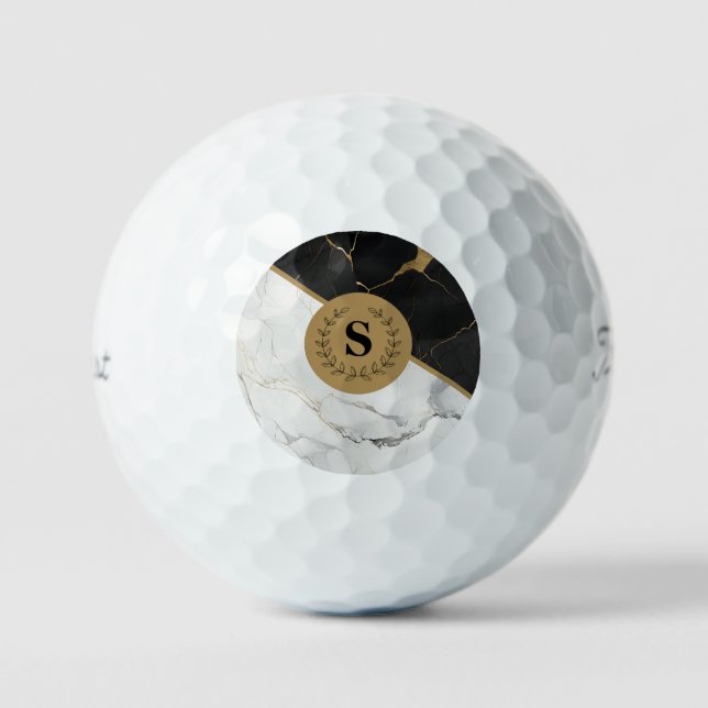 Artisanal Marble Monogrammed  Golf Balls (Front)