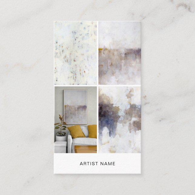 Artist 4 Image Grid Template Business Card (Front)