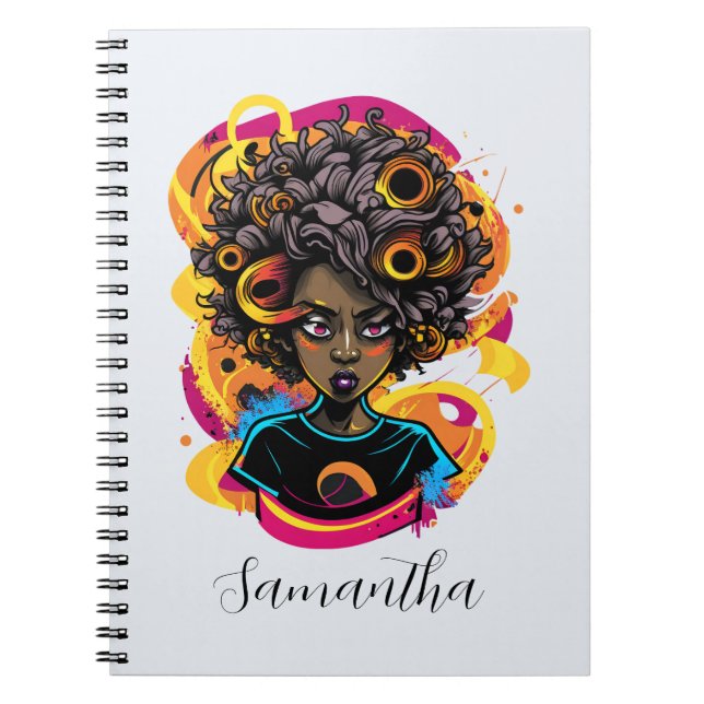 Artist Afro Woman Notebook (Front)