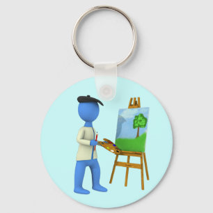 Artist and Easel Key Ring