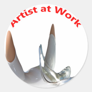 Artist at Work Classic Round Sticker