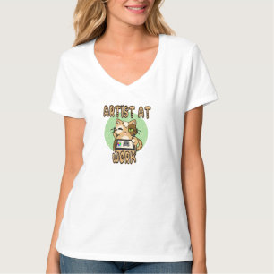 Artist at work cute cat design T-Shirt