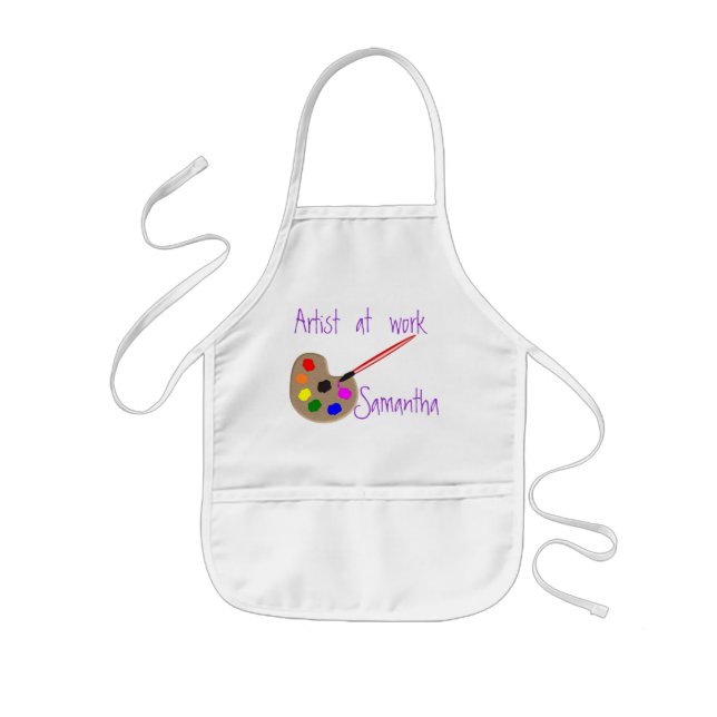 Artist at Work - Personalised kids apron (Front)