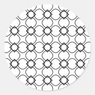 Artist Black White Interlocking Circle Diamond Classic Round Sticker