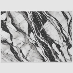 Artist Black White Large Abstract Marble 1a Tissue Paper