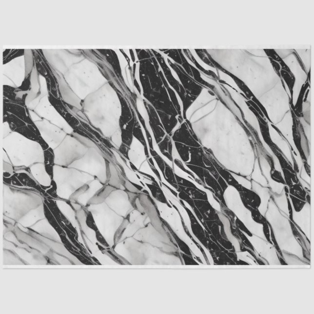 Artist Black White Large Abstract Marble 1a Tissue Paper (Front)